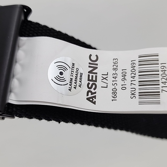 Arsenic Men's Black Web Belt Multi Colour Mushroom Embellishments Size  L/XL - Picture 9 of 9